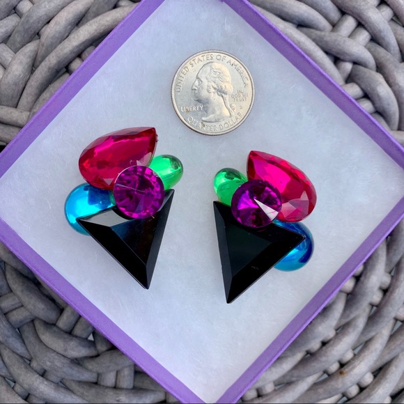 Jewelry - Colorful Sparkly Clip-on Earrings